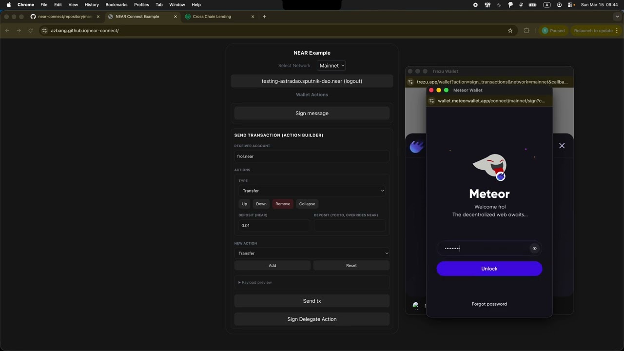 Trezu Wallet for NEAR Connect