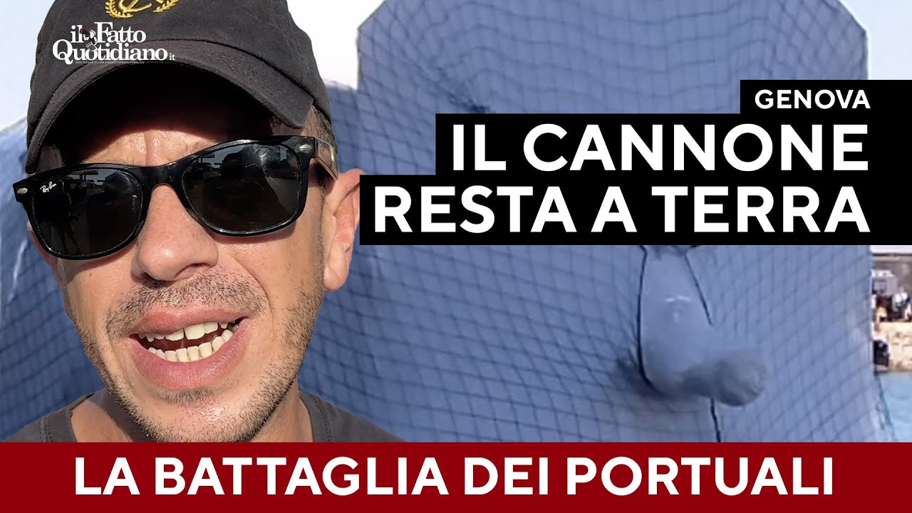 Il cannone Leonardo resta a terra, portuali vincono ancora a Genova