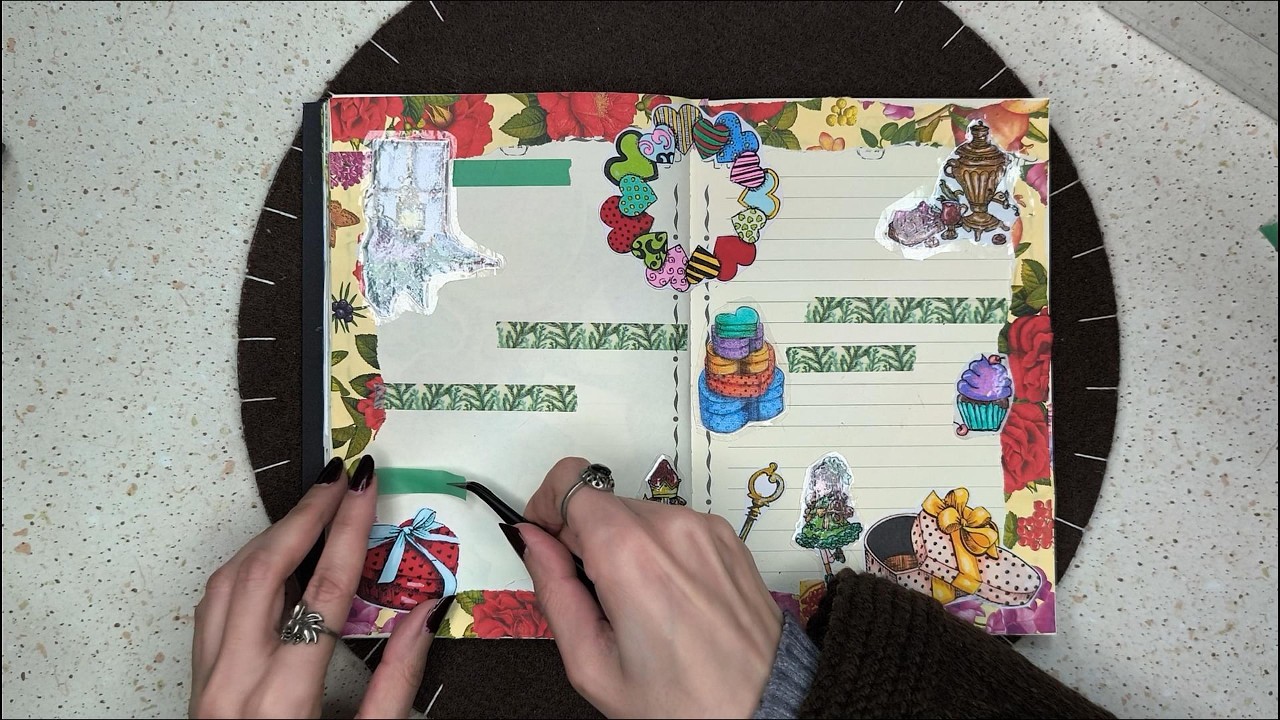 ASMR/scrapbooking/decorating a journal/Relaxing Sounds/Nutcracker themed