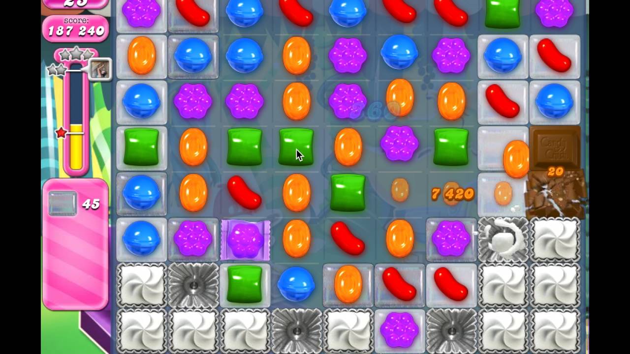 Candy Crush Level 411 (no boosters, 3 stars)