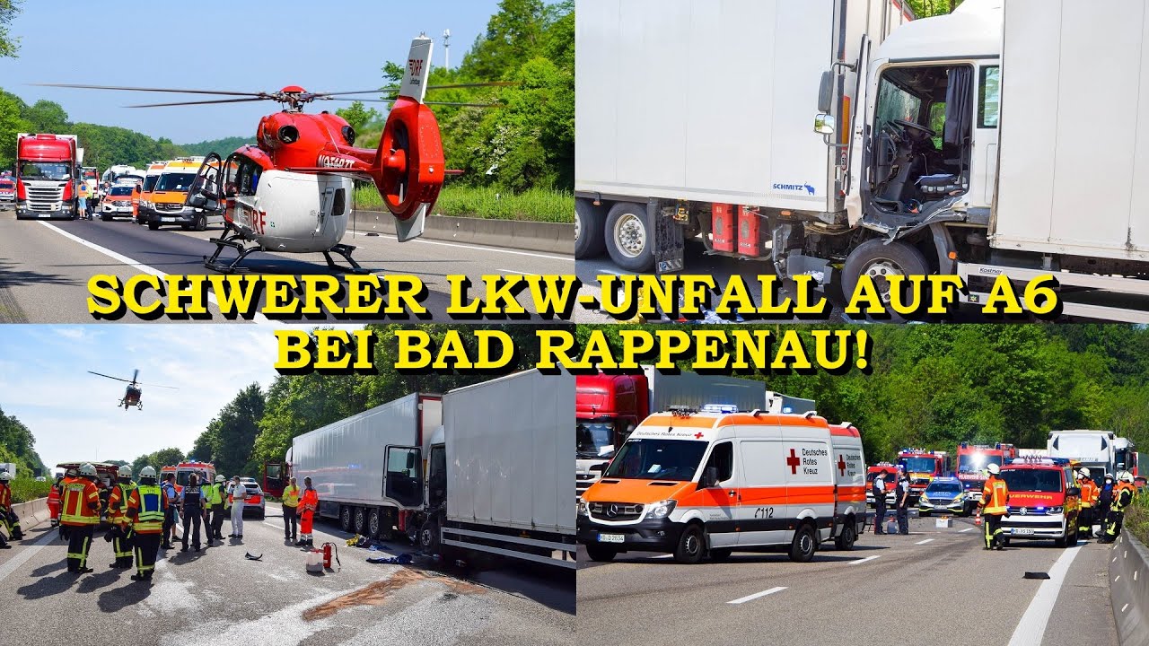 [LASTWAGEN KRACHT IN STAUENDE] - Ersthelferin rettet Leben - | FEUERWEHR & RETTUNGSHUBSCHRAUBER | A6
