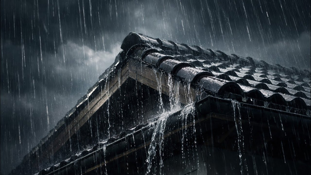 Heavy Rain on Rooftop for Sleeping (No Thunder) | Pure Rain ASMR