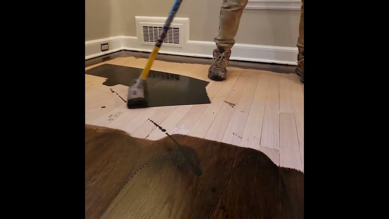 Hardwood floors Refinishing Applying Stain
