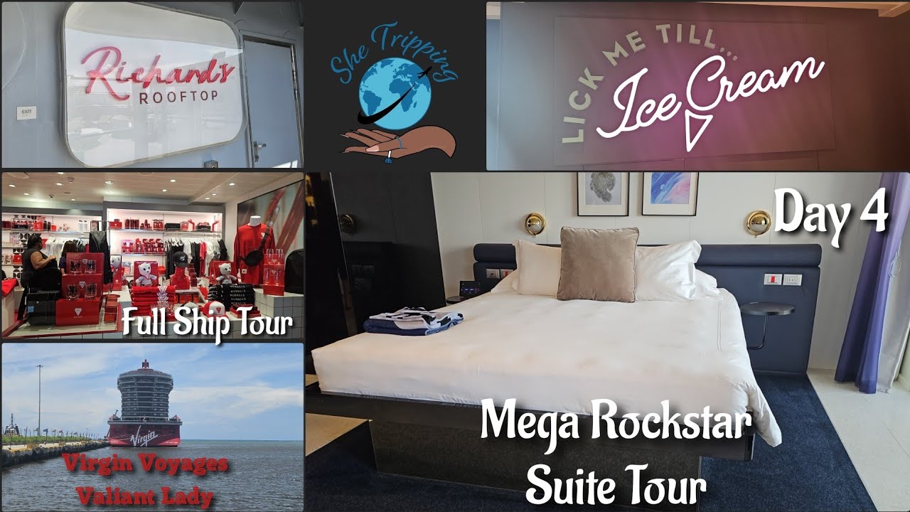 Virgin Valiant Lady | Gorgeous Suite Room Tour | Richard's Rooftop | Ship Tour | Day 4 - June 2024