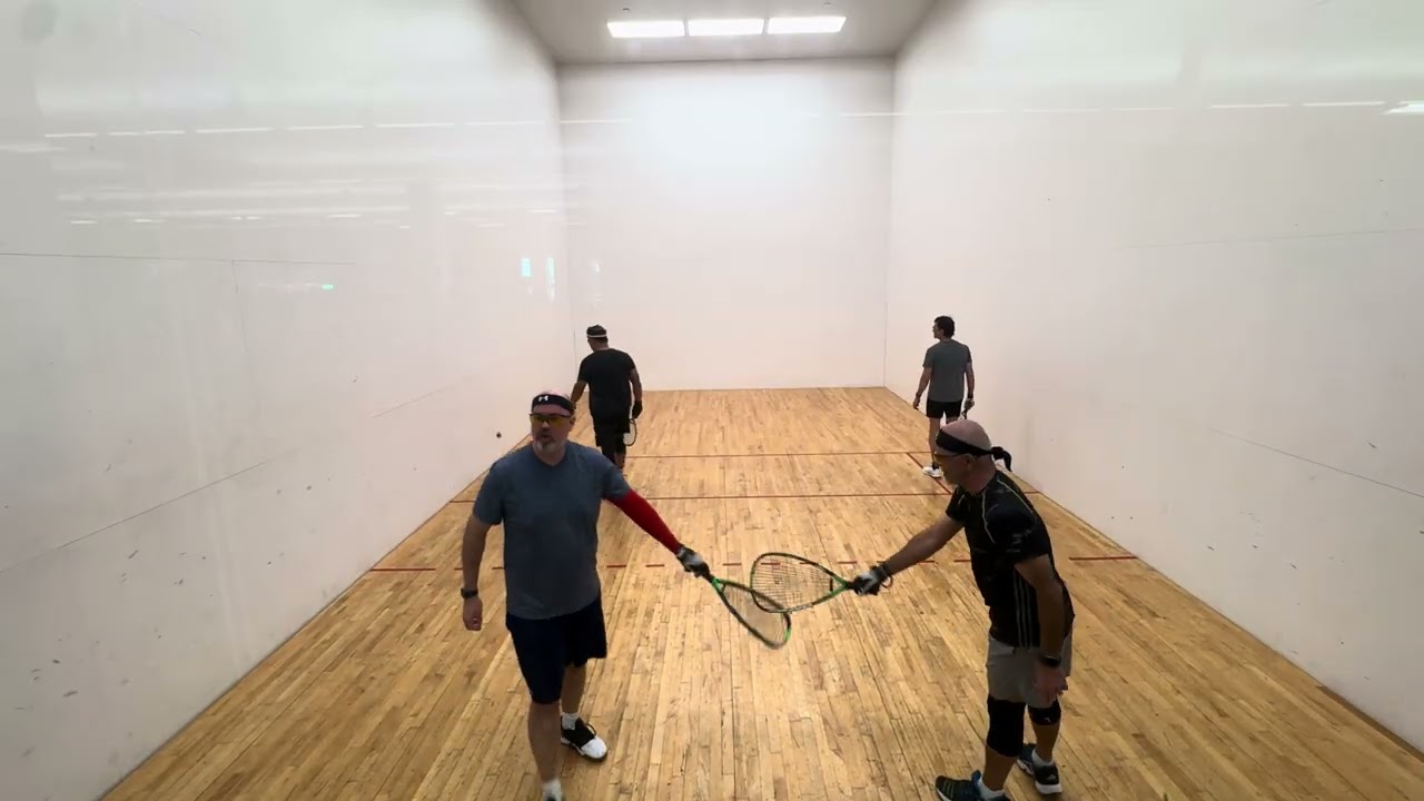 03.02.2026 short version Amir/Brandon vs. Peter/Chris doubles racquetball at LAF Austin TX. 