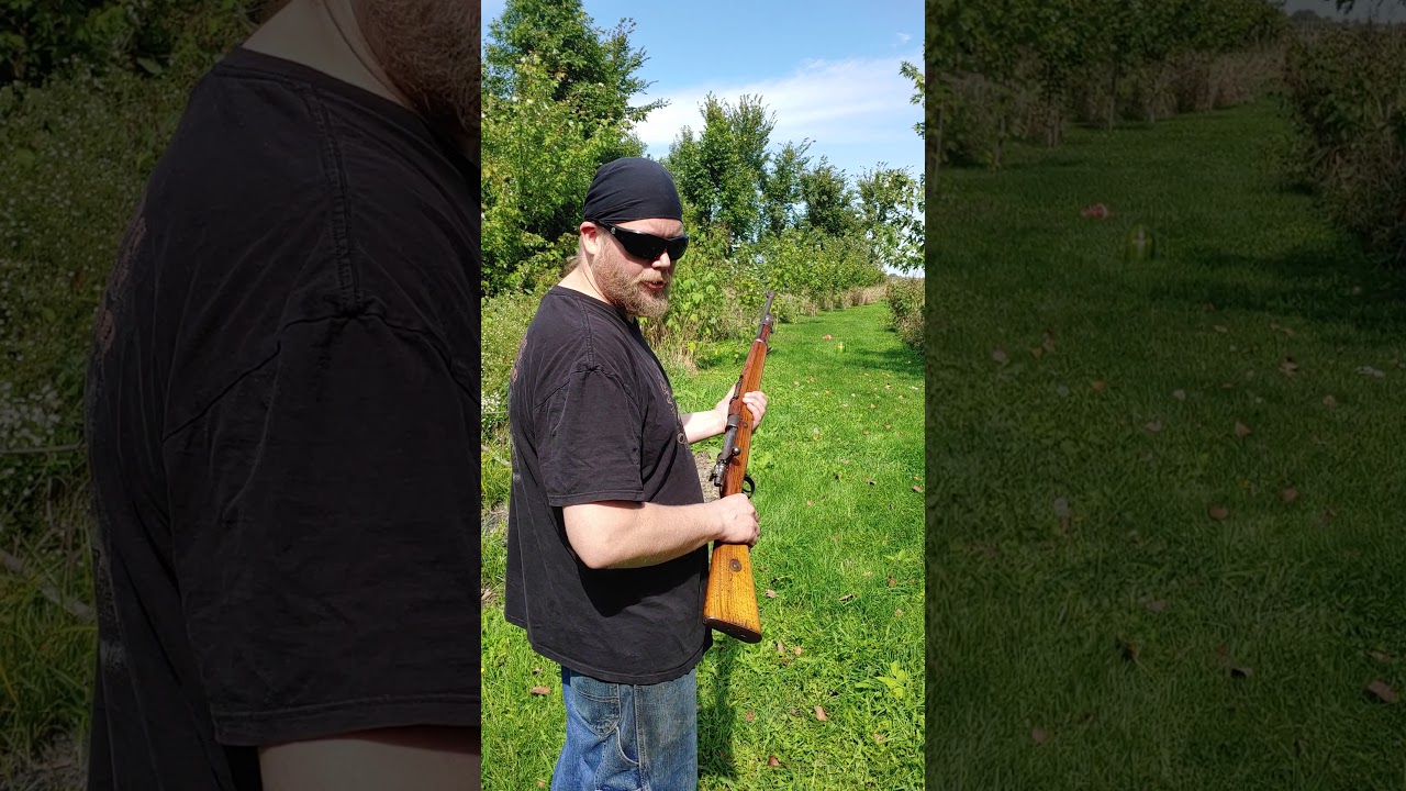 Shooting my 1912 Waffenbrik .308 bolt action at a watermelon
