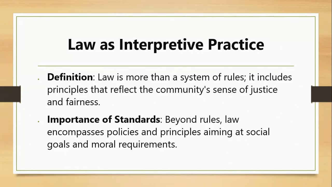 LLB JURISPRUDENCE-  RONALD DWORKIN INTERPRETIVE THEORY OF LAW ( 1)