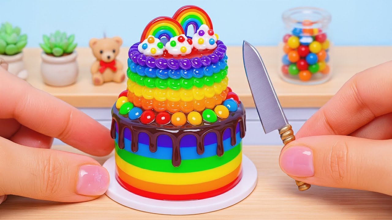 Colorful Rainbow Cake Recipe🌈Tasty Miniature Rainbow Chocolate Cake Decoration by Lotus Cakes