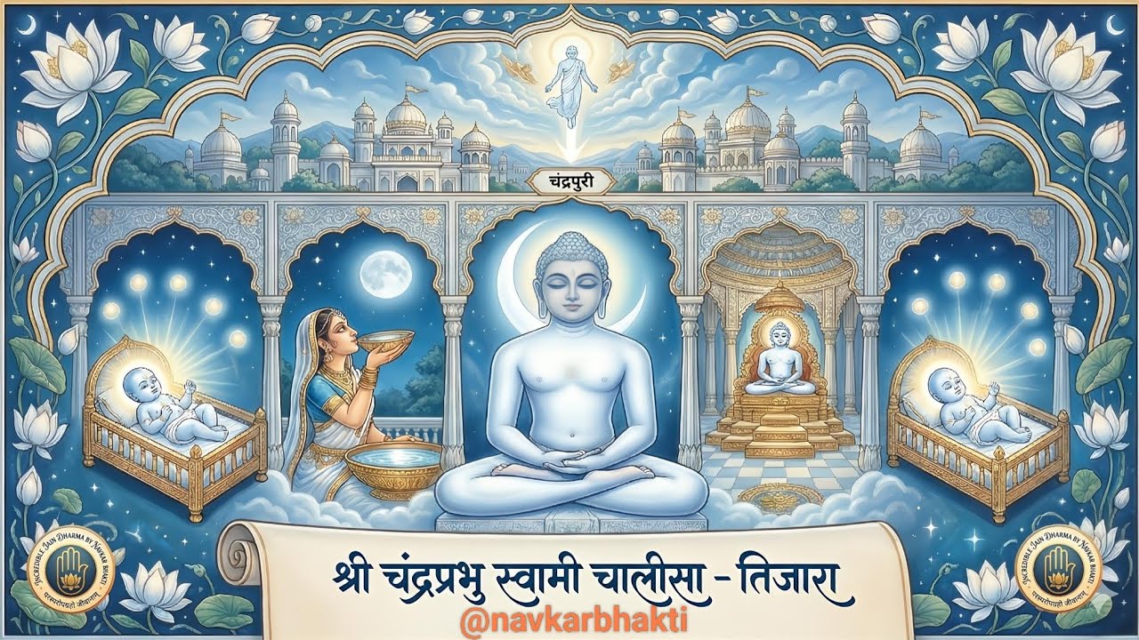 भगवान चन्द्रप्रभु चालीसा । 8वे तीर्थंकर की दिव्य महिमा | Jain Devotional Chalisa Hindi @NavkarBhakti