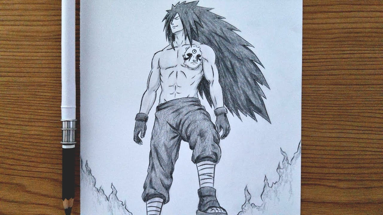 How To Draw Madara Uchiha Hashirama Cells Form || Easy Anime Character Drawing