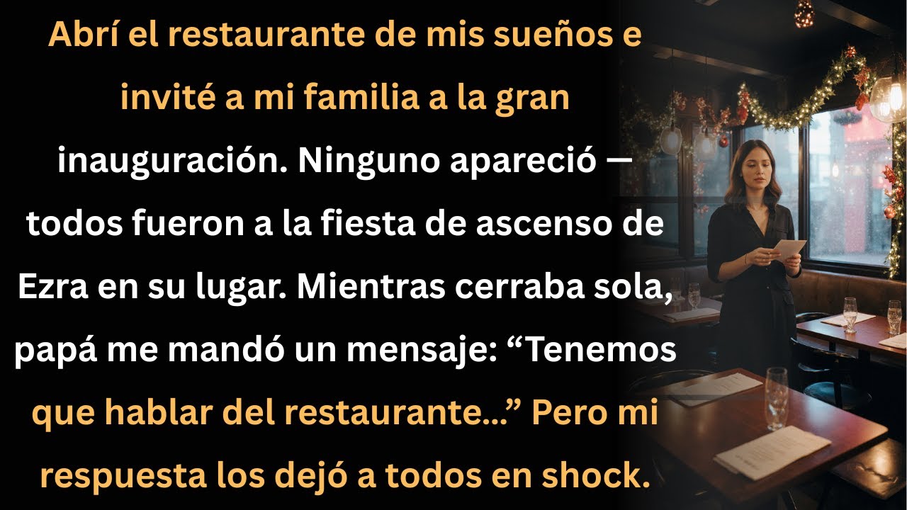 Abrí mi restaurante soñado y mi familia no apareció… mi respuesta los dejó en shock.