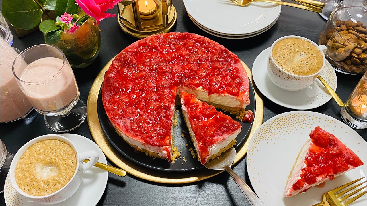 ابن و اروع و أسهل تشيزكيك فراز مع اسرار نجاحها/ cheesecake fraise 🍓🍰