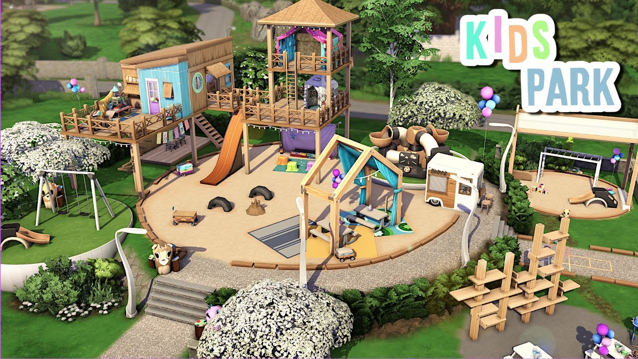 Детский парк 🌈 | The Sims 4 — Скоростное строительство (БЕЗ CC)