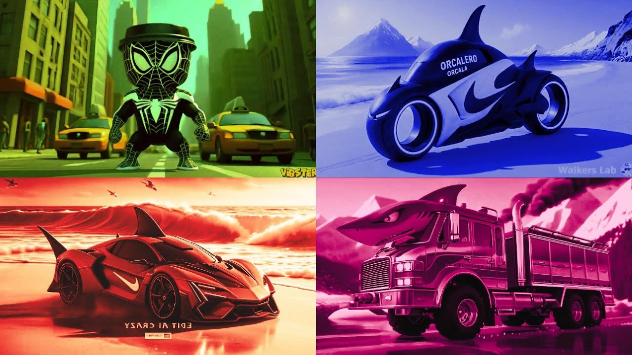 🔥 GREEN SPIDER 🆚 BLUE ORCA BIKE 🆚 RED SHARK CAR 🆚 PINK SHARK TRUCKCRAZY BRAINROT | Tiles Hop EDM