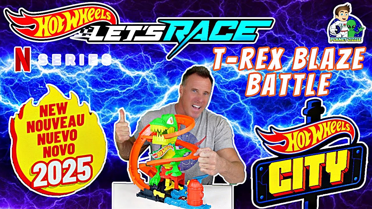 Hot Wheels Netflix Let's Race T-Rex Blaze Battle, новинка 2025 года