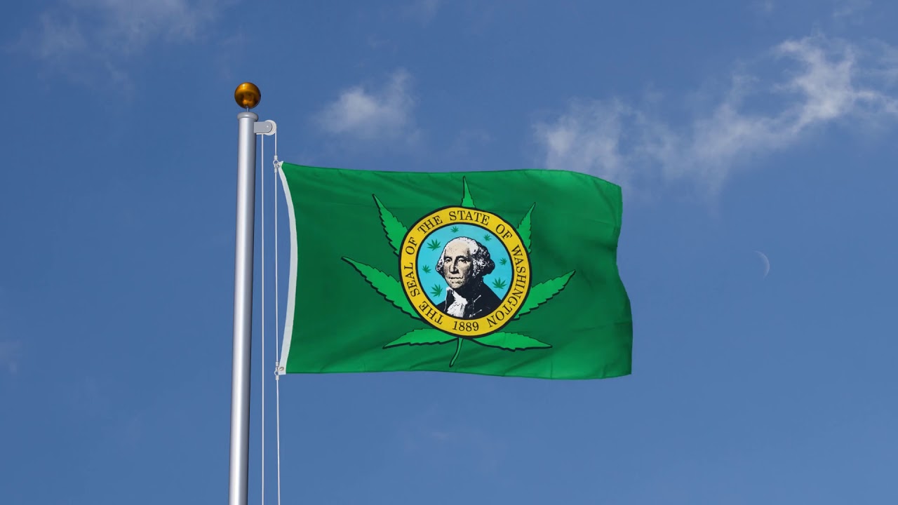 USA Washington Marijuana - Флаг 90 x 150 см