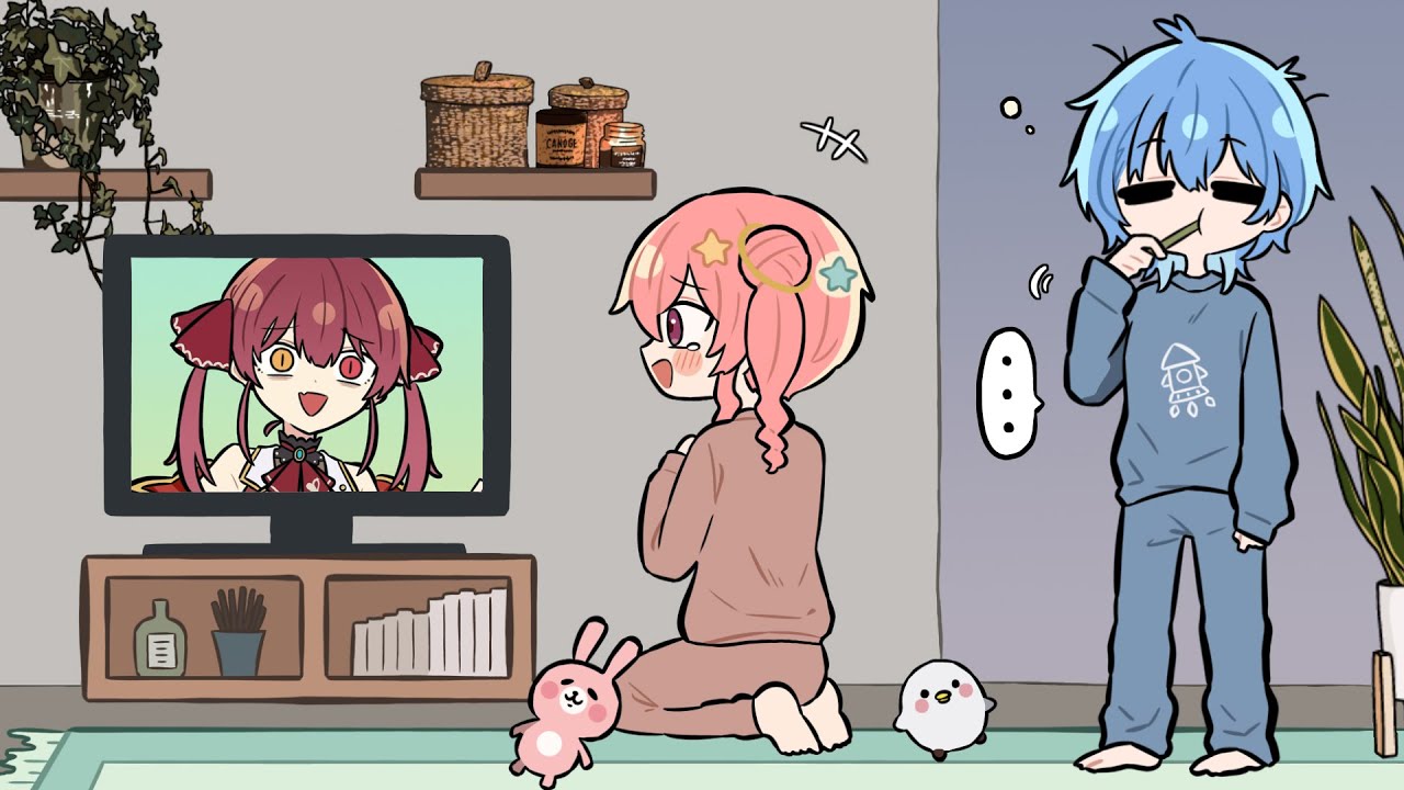 【手描き】マリンと好きなカップリングの解釈が一致してテンションが上がる姉街【ホロライブ/星街すいせい/宝鐘マリン/姉街/切り抜き漫画】