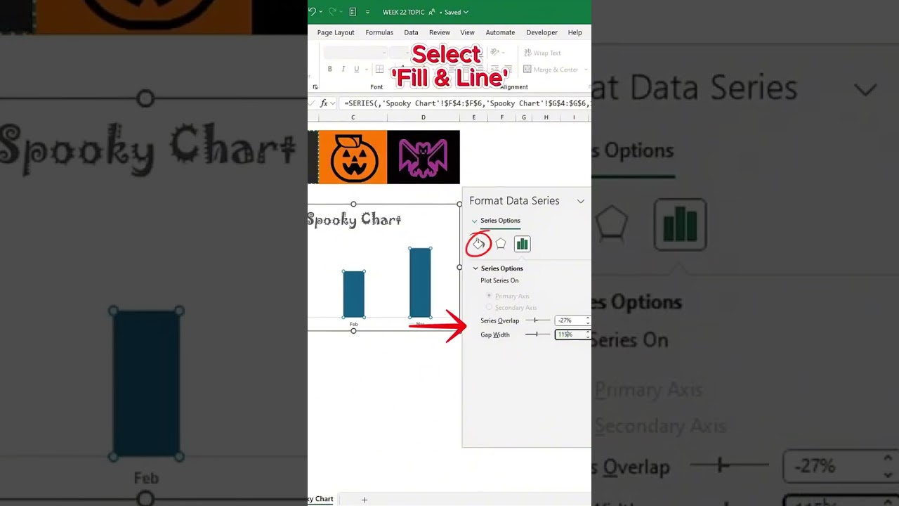 SPOOKY CHARTS FOR Halloween #excel #microsoftoffice #financetips #finfinances #excel tips