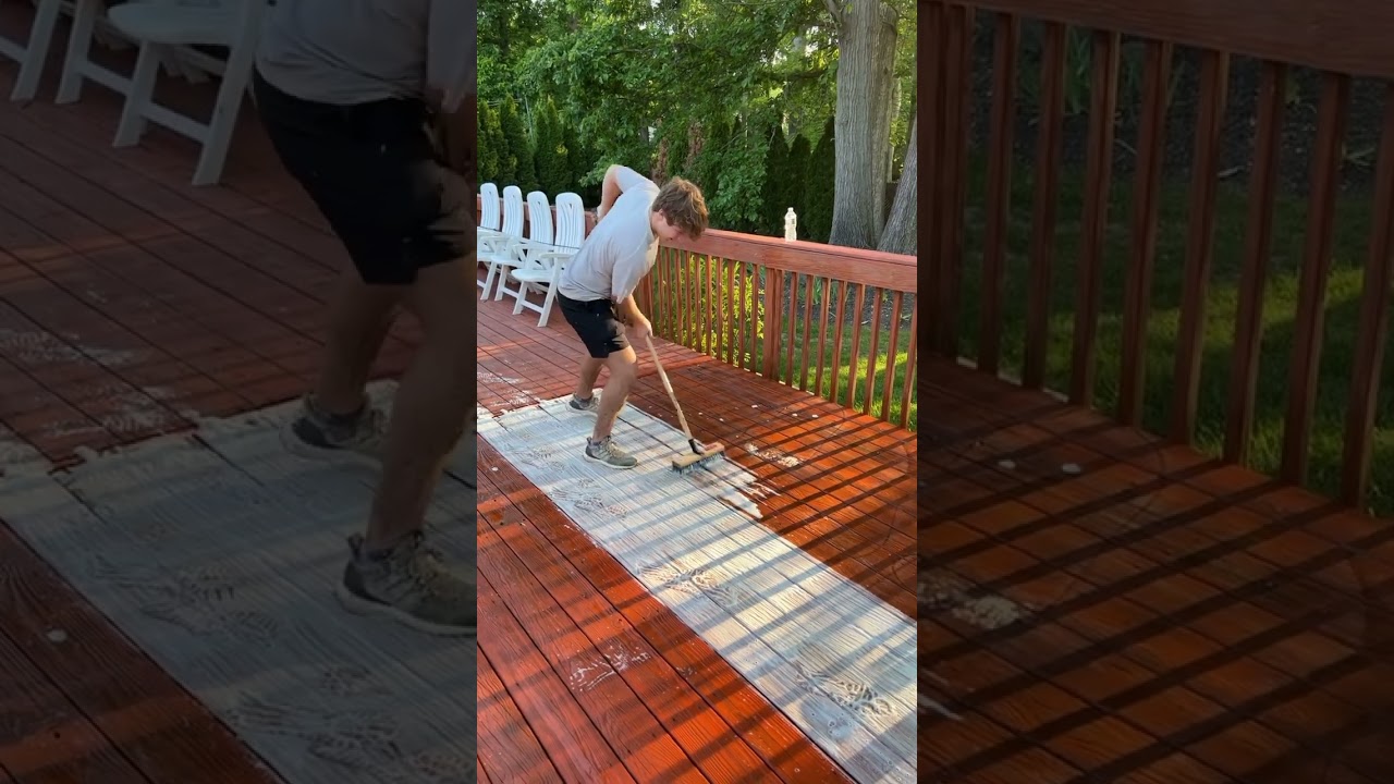 Best wooden deck cleaning method! #softwashing #satisfiedcustomer