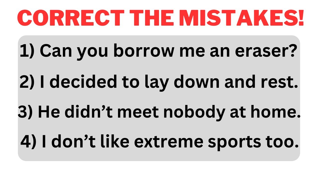 Can You FIND & CORRECT The Mistakes In The Sentences? | Only 1% PASS This Test #englishchallenge