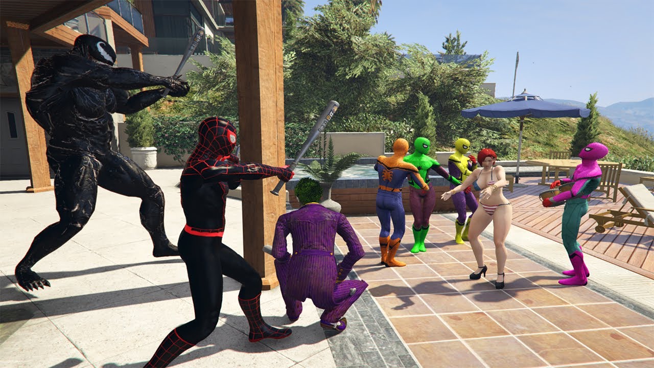 Spider Man Crazy - Team Spider Man Vs Team Joker Action