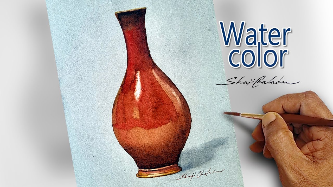 Watercolor Brown Vase | Realistic Still Life Painting Step by Step | Still Life