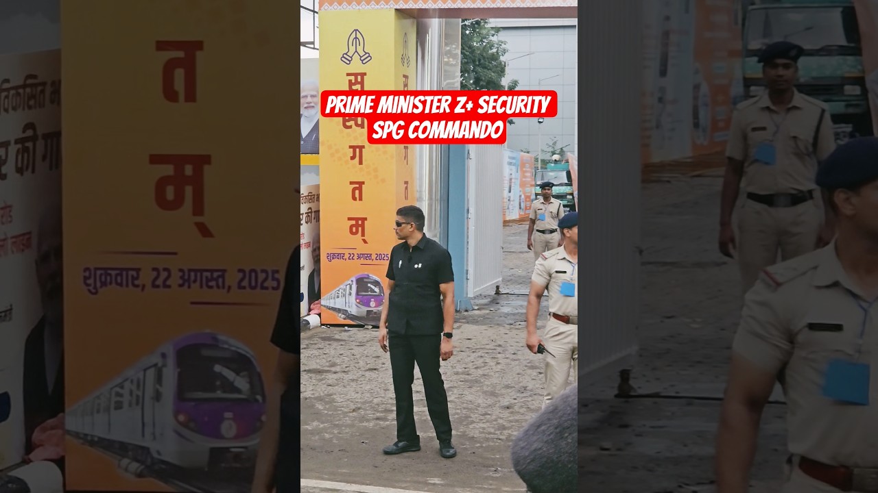 PM MODI GRAND ENTRY Z+SPG COMMANDO SECURITY #shortsfeed #spgcommando #spg #pmmodisecurity #viral