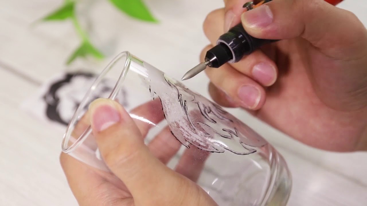 How to Make：DIY  Glass Engraving with Mini Rotary Tool Tacklife PCG01B