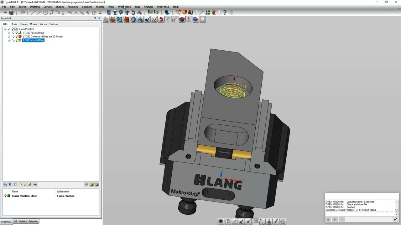 Hypermill 3+2 machining tutorial
