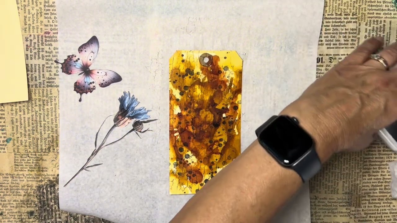 Hintergründe mit Alcohol Inks für Tags