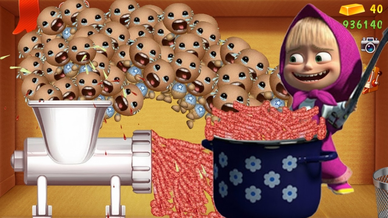 Masha vs The Buddy in Meat Grinder | Kick The Buddy