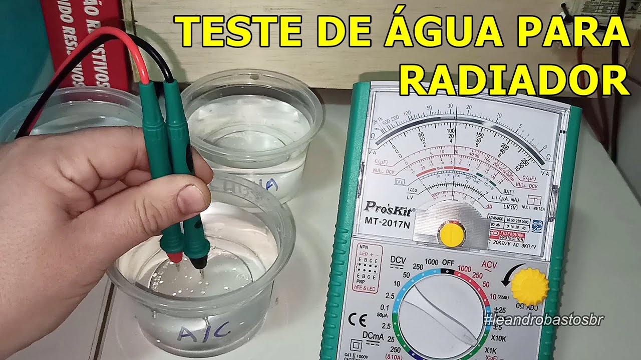 Água para Radiador: Teste de Água da Torneira x do Ar Condicionado x da Chuva x Água Desmineralizada