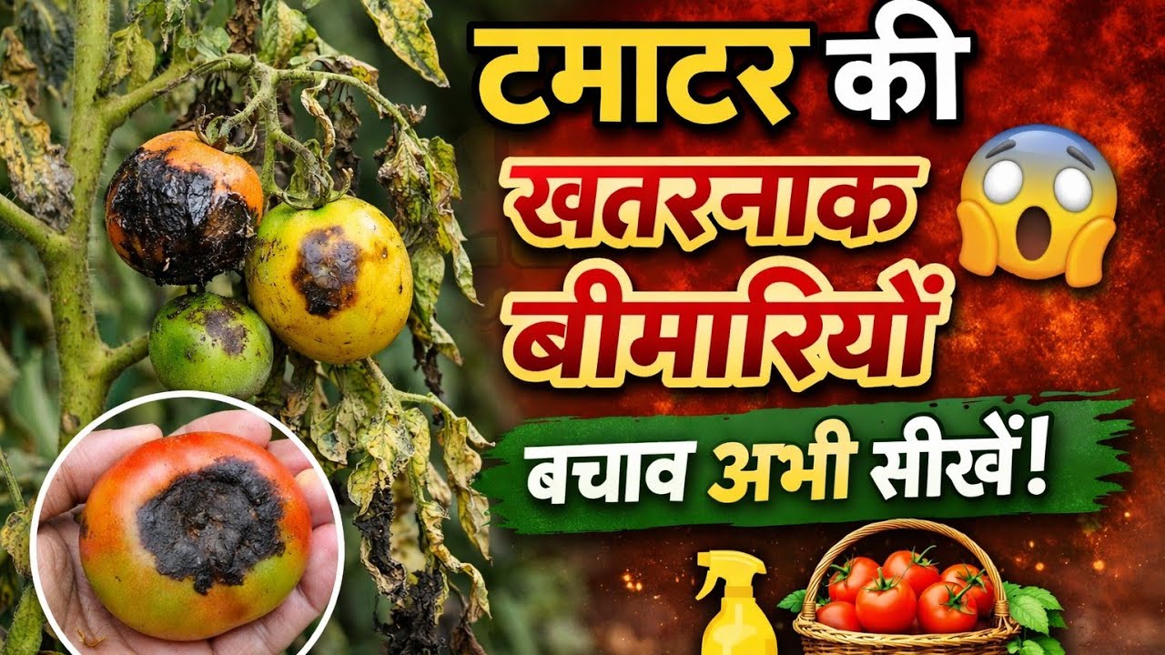 टमाटर के पौधे में आने वाली बीमारियां और उनका घरेलू उपाय