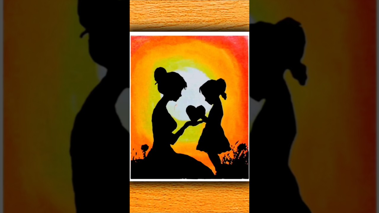 Beautiful Mother and Daughter | Drawing with Oil Pastels | Easy Step by step mother's day drawing