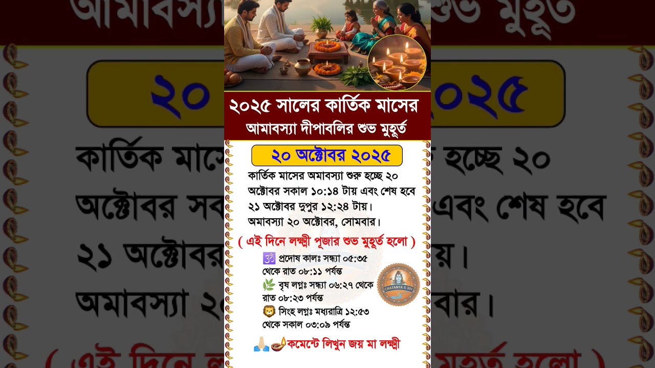 🙏🏻🌼🪔 Kartik 2025 Amavasya &ndash; Auspicious Moment of Diwali#Diwali2025 #AuspiciousTime part- 422