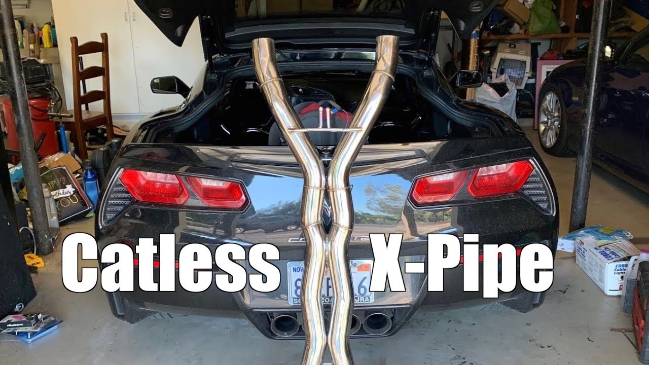 C7 Corvette Catless X-Pipe install and Exhaust Sound Clips