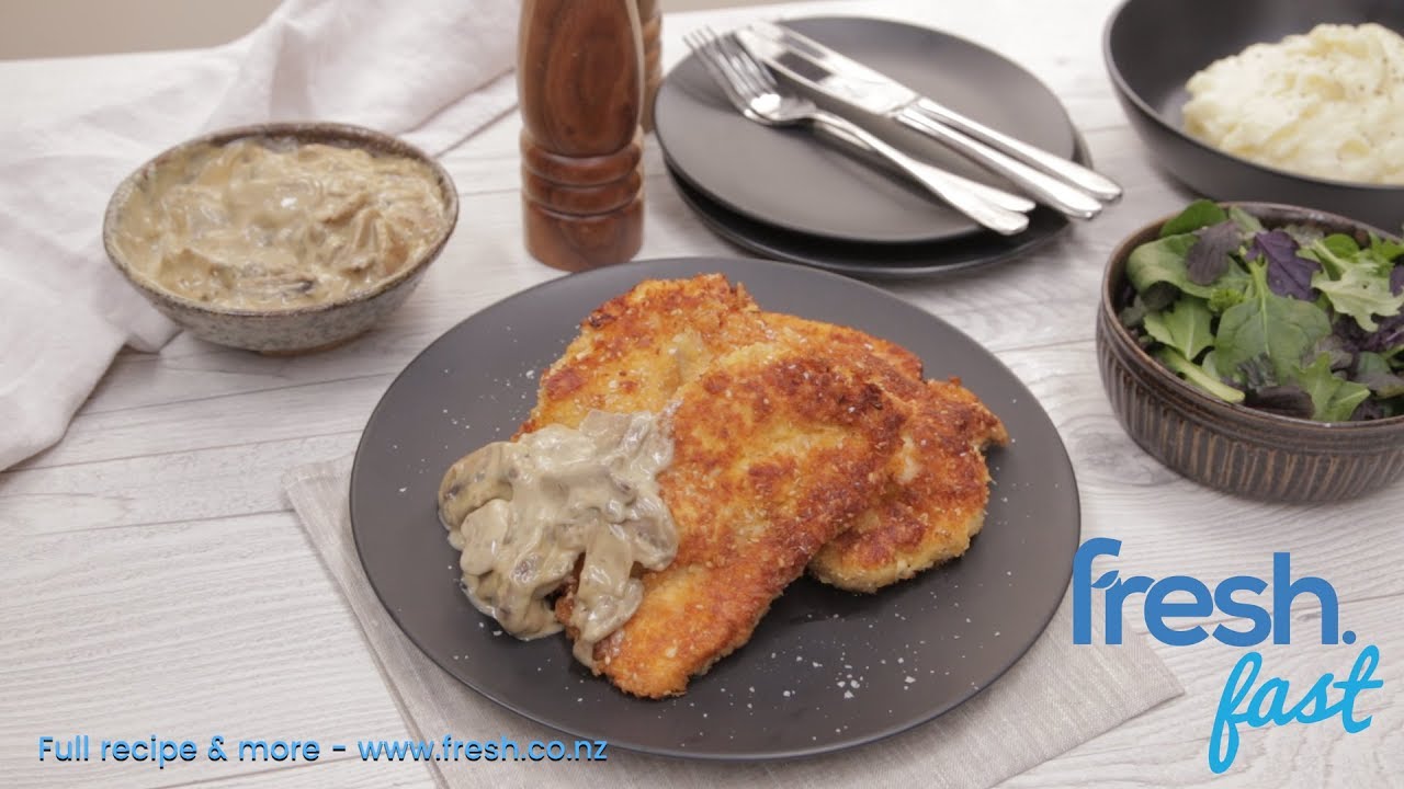 Chicken Schnitzel with Mushroom Sauce Recipe