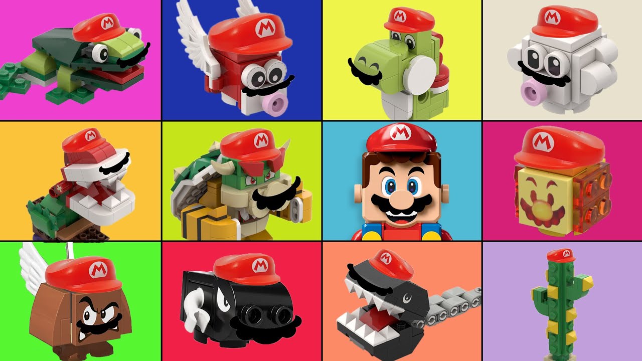 Super Mario Odyssey Captured characters Game VS LEGO comparison