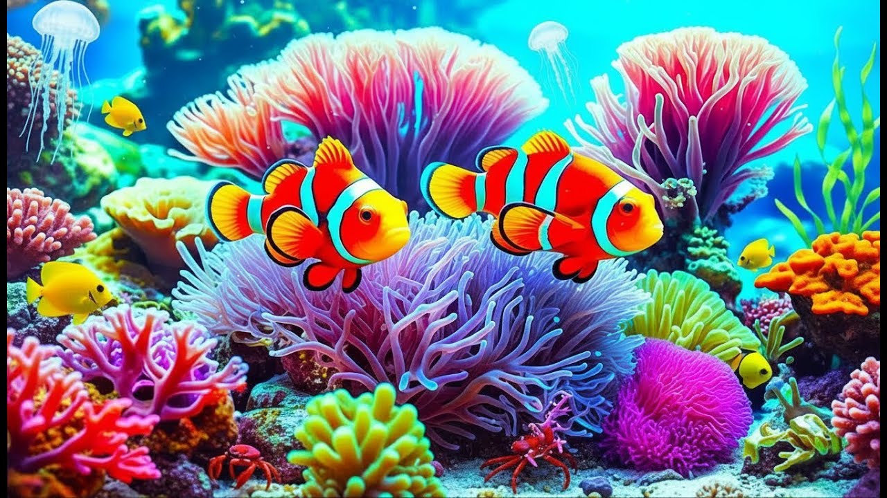 The Best 4K Aquarium - Dive Into The Mesmerizing Underwater Realm, Sea Jellyfish, Coral Reefs .