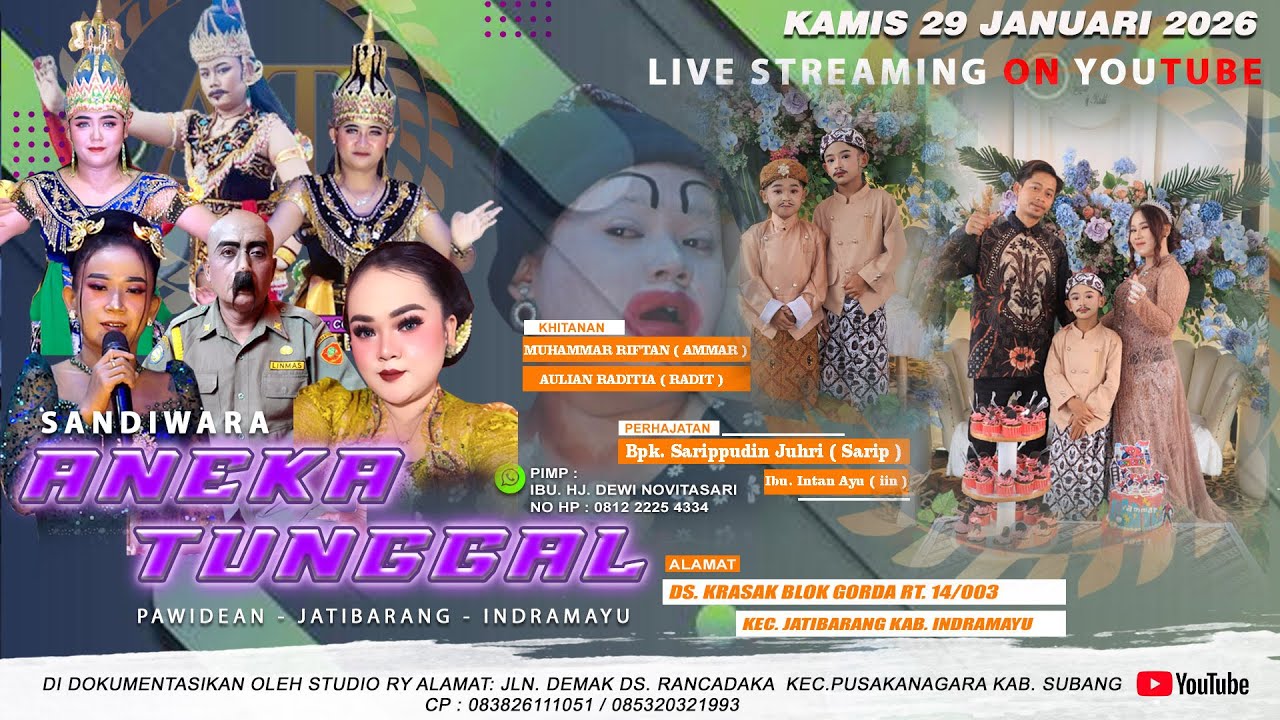 🔴LIVE #SIANG ANEKA TUNGGAL | BPK. SARIPUDIN / IBU. INTAN AYU | 29 - 01-2026 | KRASAK - JATIBARANG IM