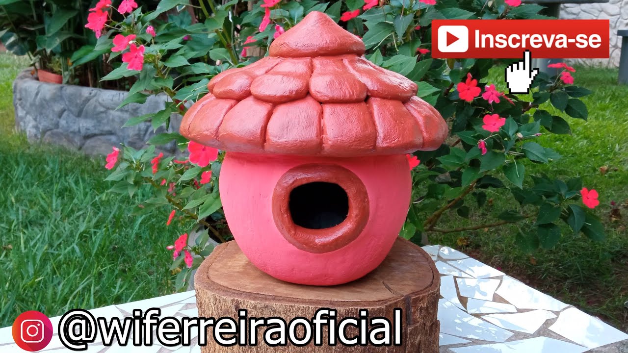 Modelo novo de casinha para enfeitar jardim (Passo a passo)!