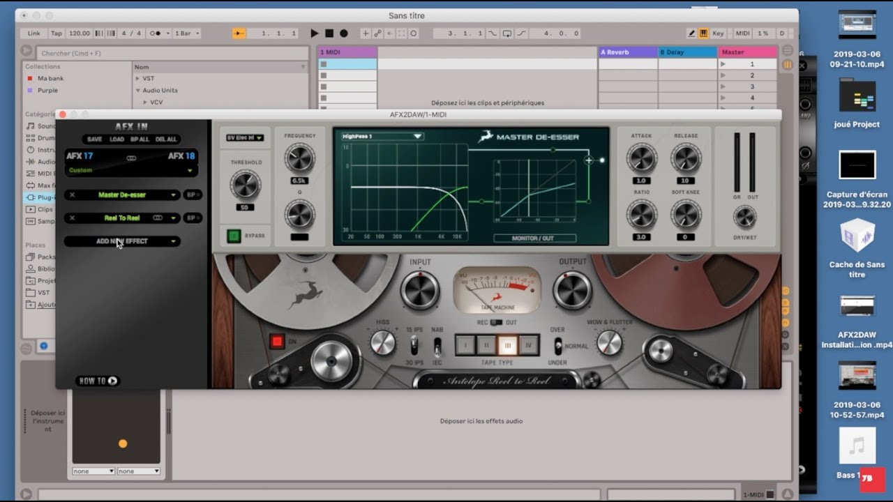 Installation de  l'AFX2DAW by 7B pour Antelope audio