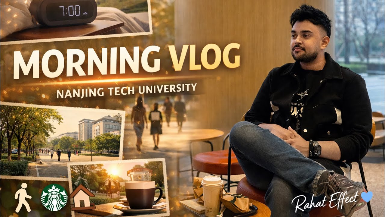 A Peaceful Morning at Nanjing Tech University ☀️ | Campus Walk, Starbucks & more