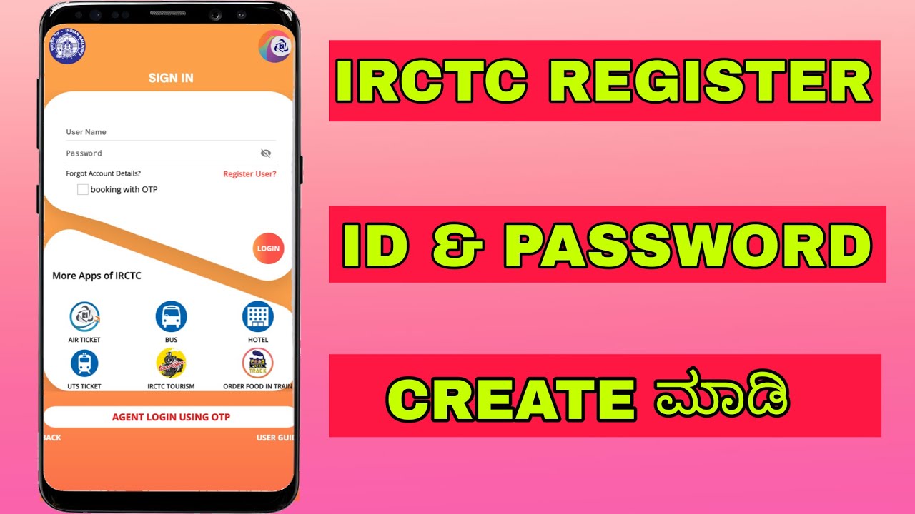 How To Register IRCTC Account in kannada | how to Create username and PASSWORD | Prakash Kannadiga