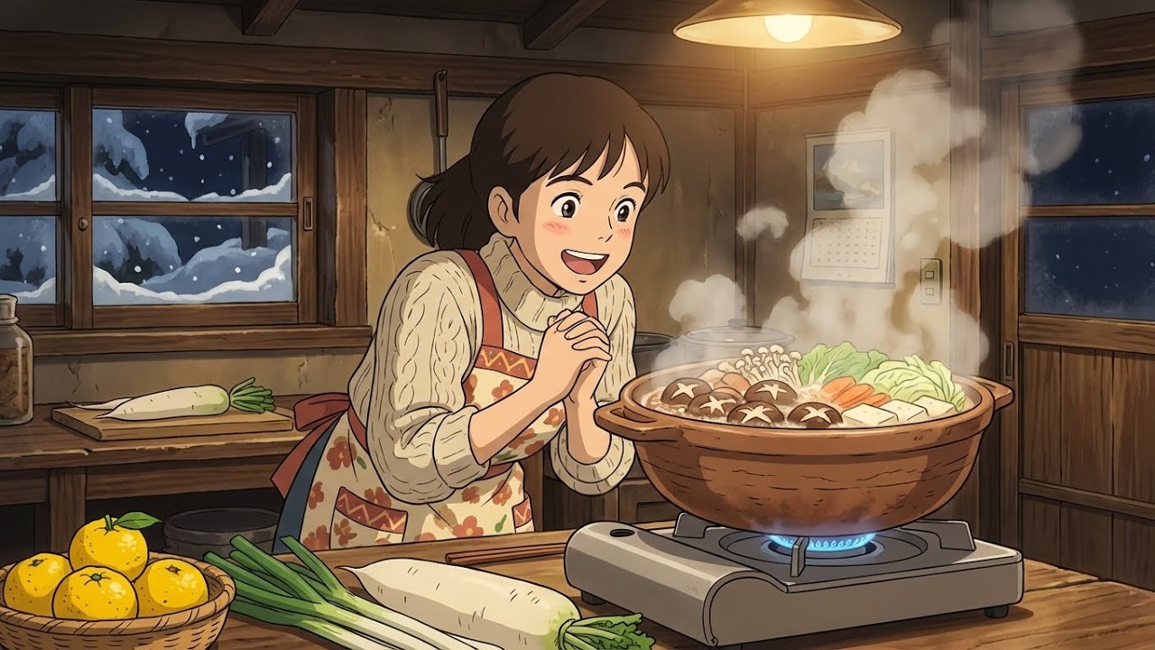 The Warmest Winter Night ❄️ Escaping the Snowstorm to a Cozy Japanese Home | Ghibli ASMR