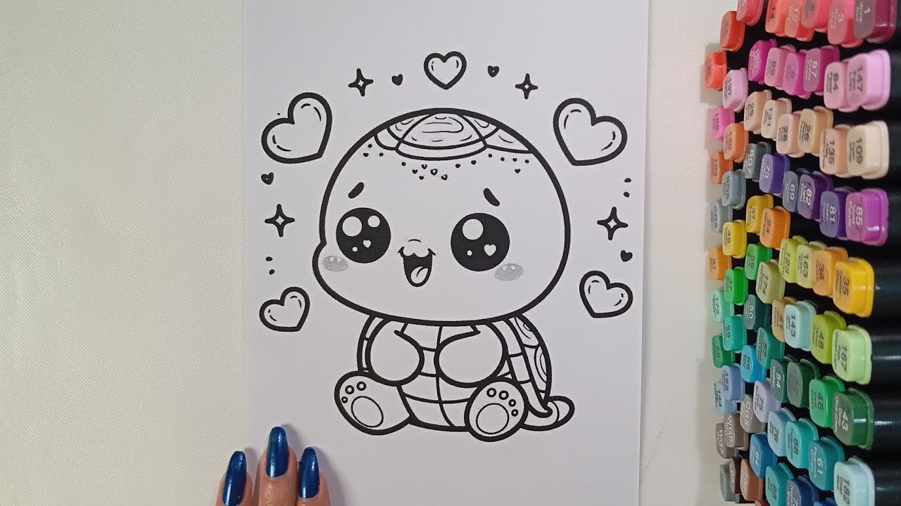 🐢 Satisfying Coloring ASMR | Cute Turtle Coloring for Relaxation