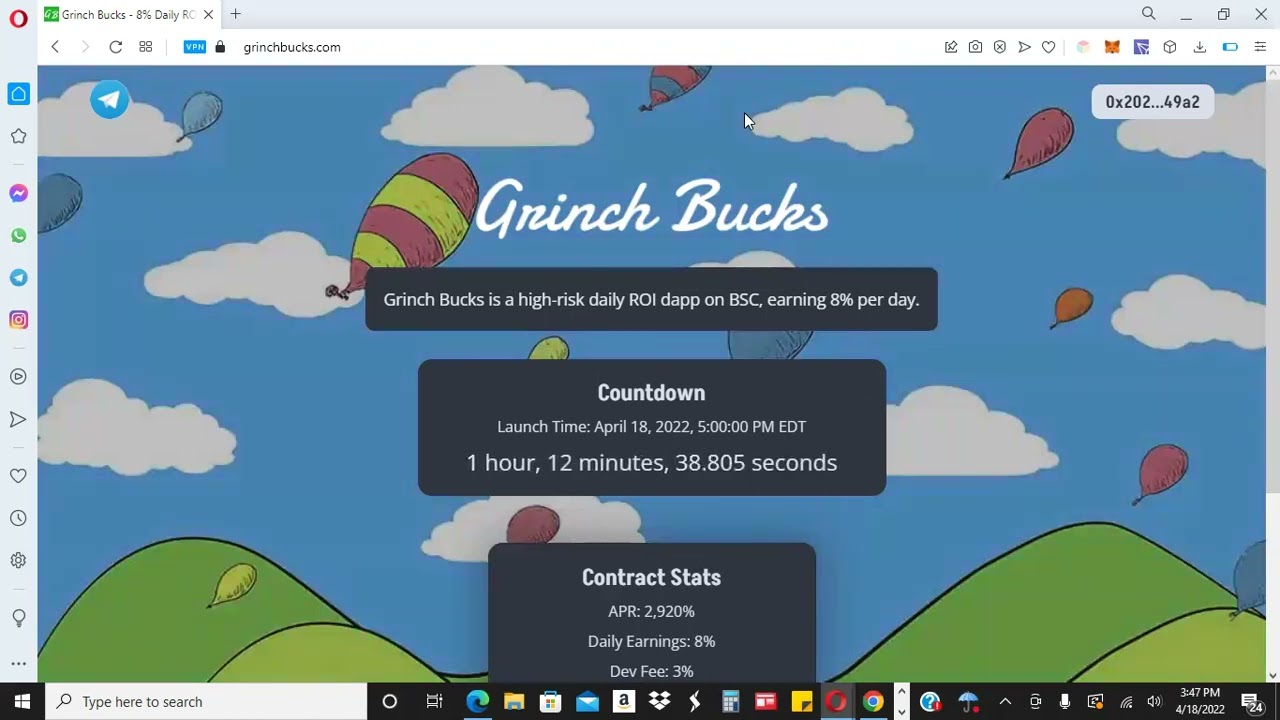 GRINCH BUCKS 💰 8% PER DAY MINER LAUNCH IN ONE HOUR!! 👀 BAKED BEANS CLONE 🤔