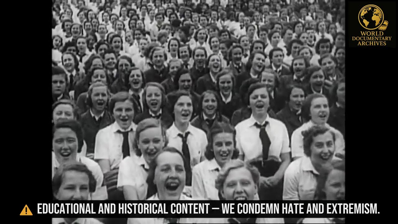 1939 Hitler Youth Rally at Berlin Olympic Stadium | Rare Nazi Propaganda Footage