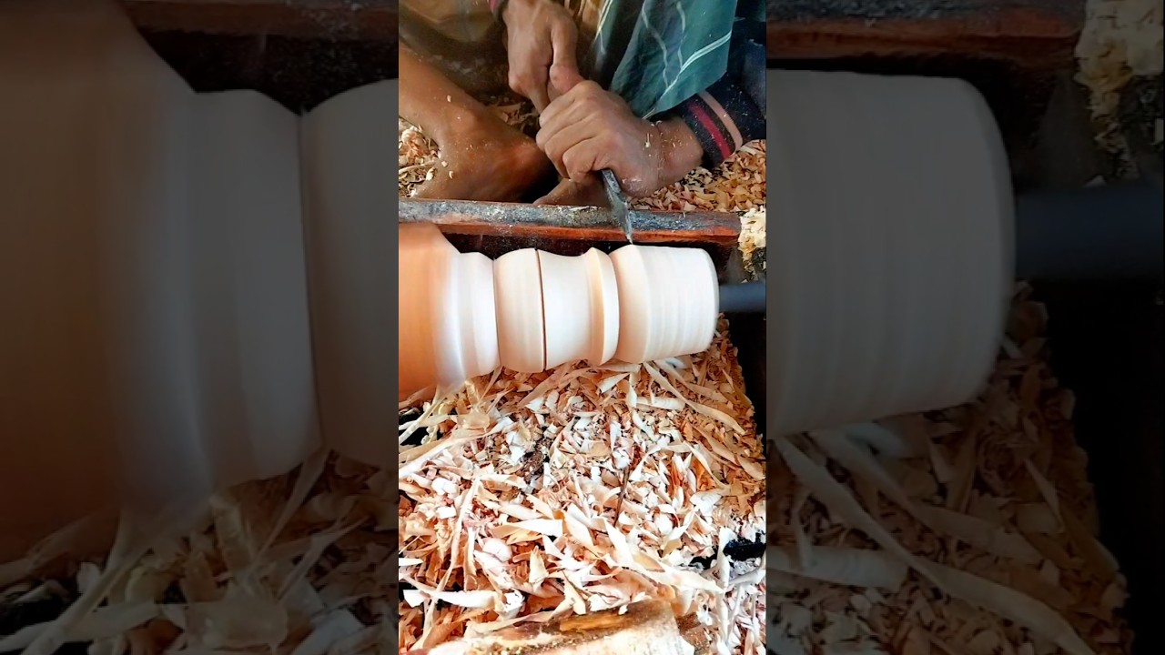 “Satisfying Wood Carving on Stool Legs | Handmade Design 