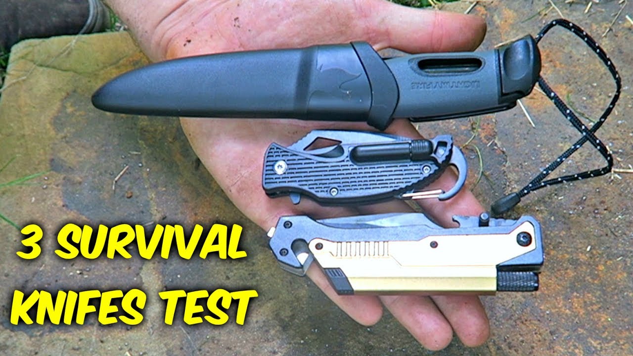 3 Camping Knifes Built-in Fire Starter put to the Test!